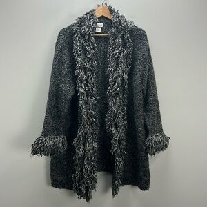 Vintage Y2K Penny Lane Sweater Gray Shaggy Fashion Bug Womens Size 14 / 16 90s